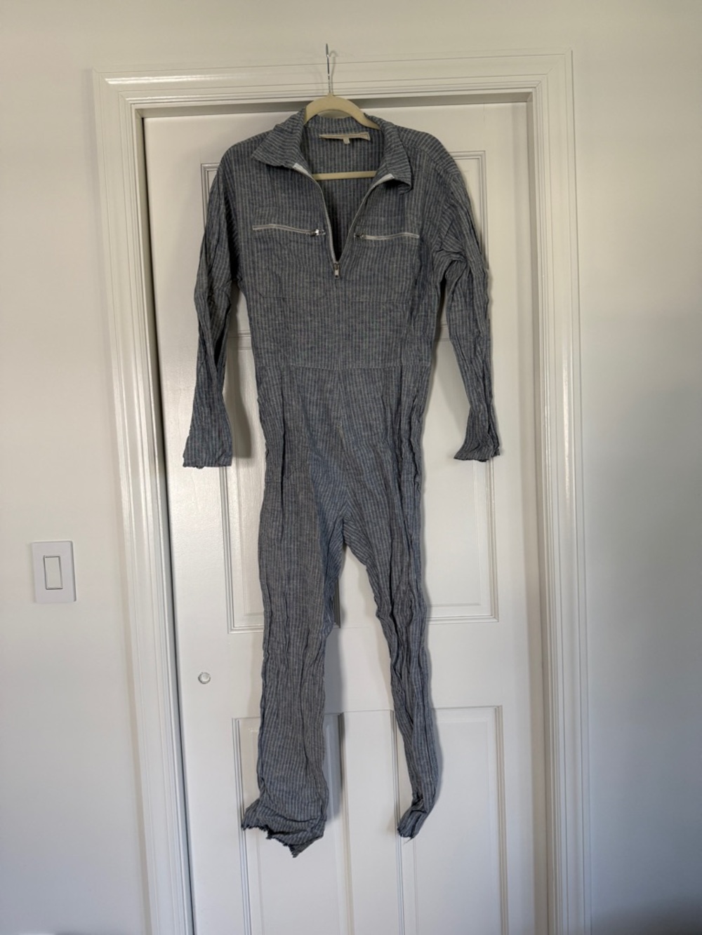 Jen's Pirate Booty Blue Pinstripe Jumpsuit
